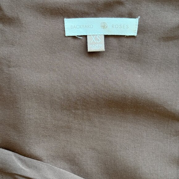 NWT Backyard Roses Maxi Dress XS Long Sleeve Solid Color Slit Sweetheart Neck - Picture 9 of 9